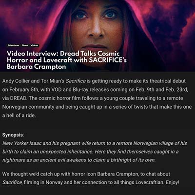 Video Interview: Dread Talks Cosmic Horror and Lovecraft with SACRIFICE’s Barbara Crampton